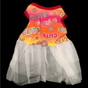 Colorful Tulle Dog Dress (Size Small) 💖